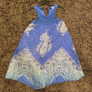 Blue Paisley Sun Dress - Crochet Top